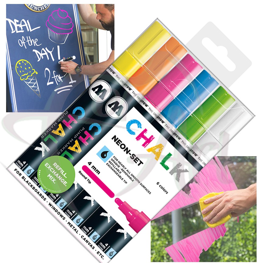 Набор меловых маркеров Molotow Chalk Basic Set 2 4мм