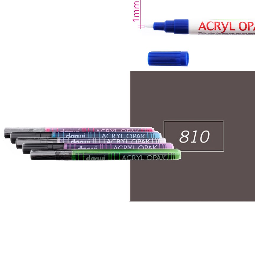 Акриловый маркер Darwi Acryl Opak круглый наконечник 1мм- какао
