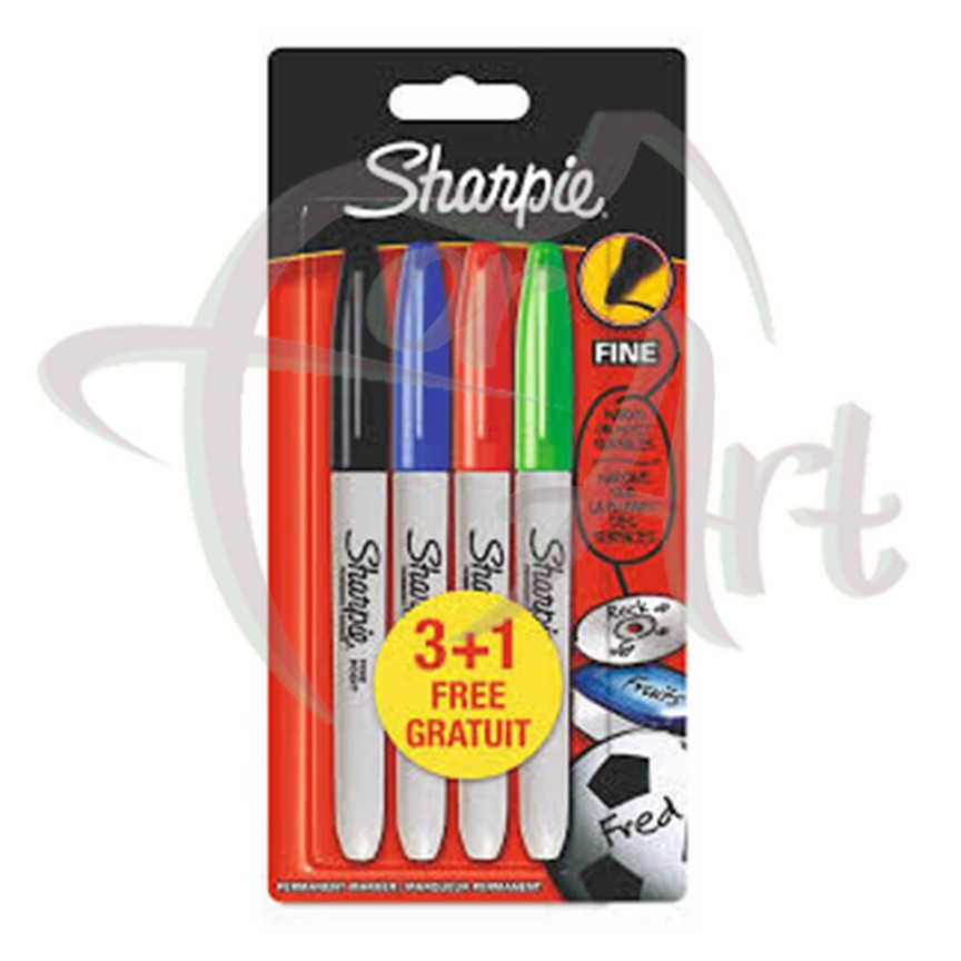 Набор перманентных маркеров Sharpie 4цвета в блистере