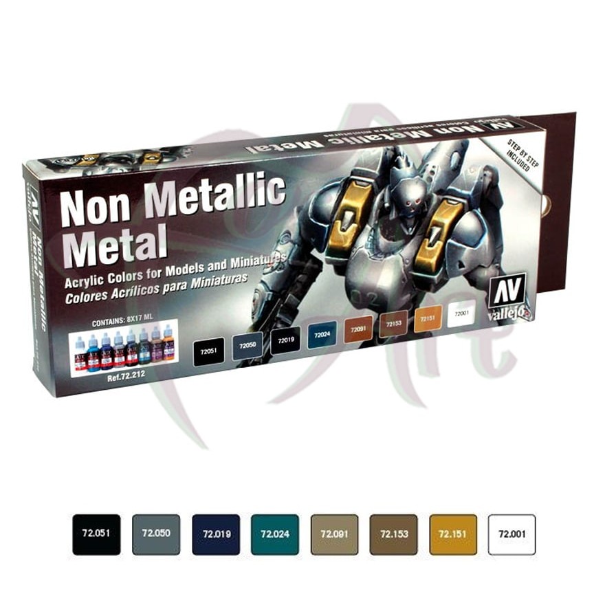 Набор красок для моделизма Game Color Vallejo Non Metallic Metal/Металлические эффекты 8 цветов
