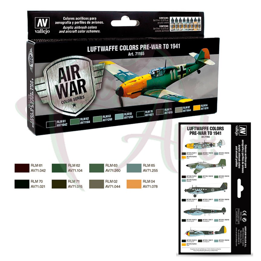 Набор красок для моделизма Vallejo Model Air RLM  colors/8 цветов