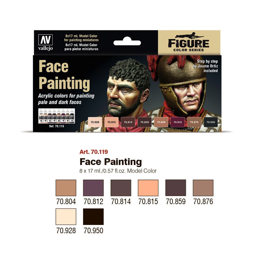 Набор красок для моделизма Vallejo Model Color №19 FACES PAINTING SET/8 цв.