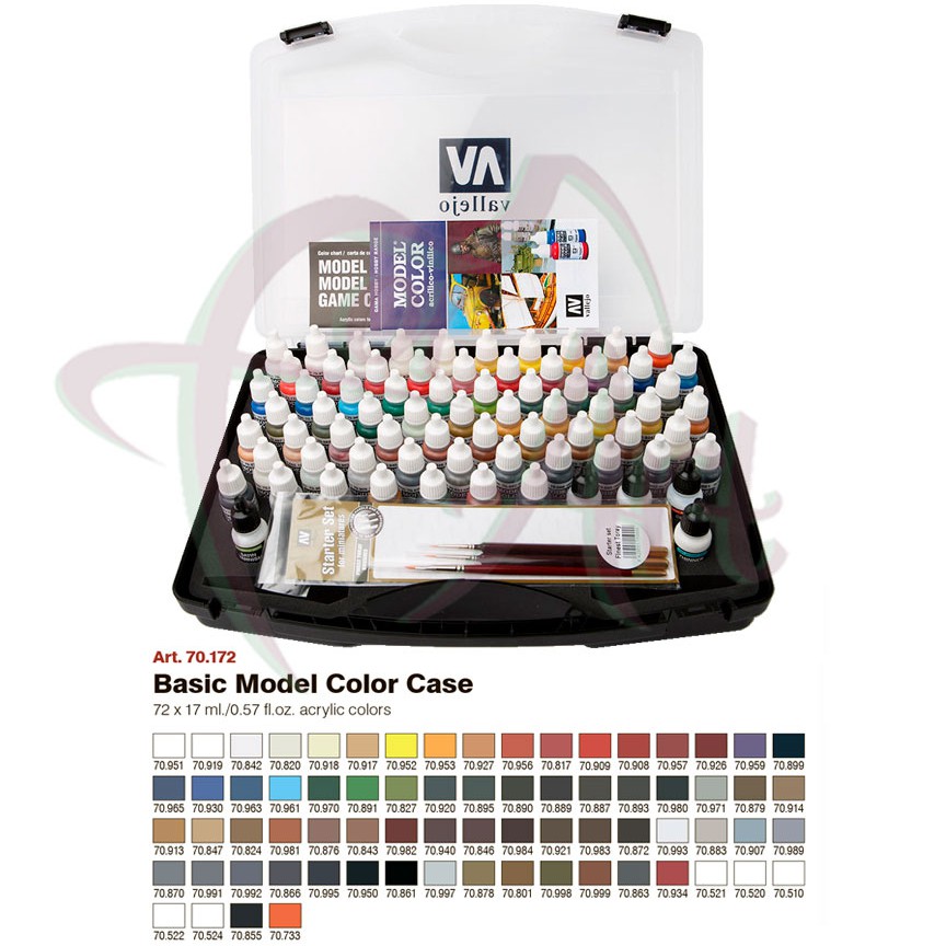 Набор красок для моделизма Vallejo Model Color HOBBI RANGE/72 цв. в чемоданчике