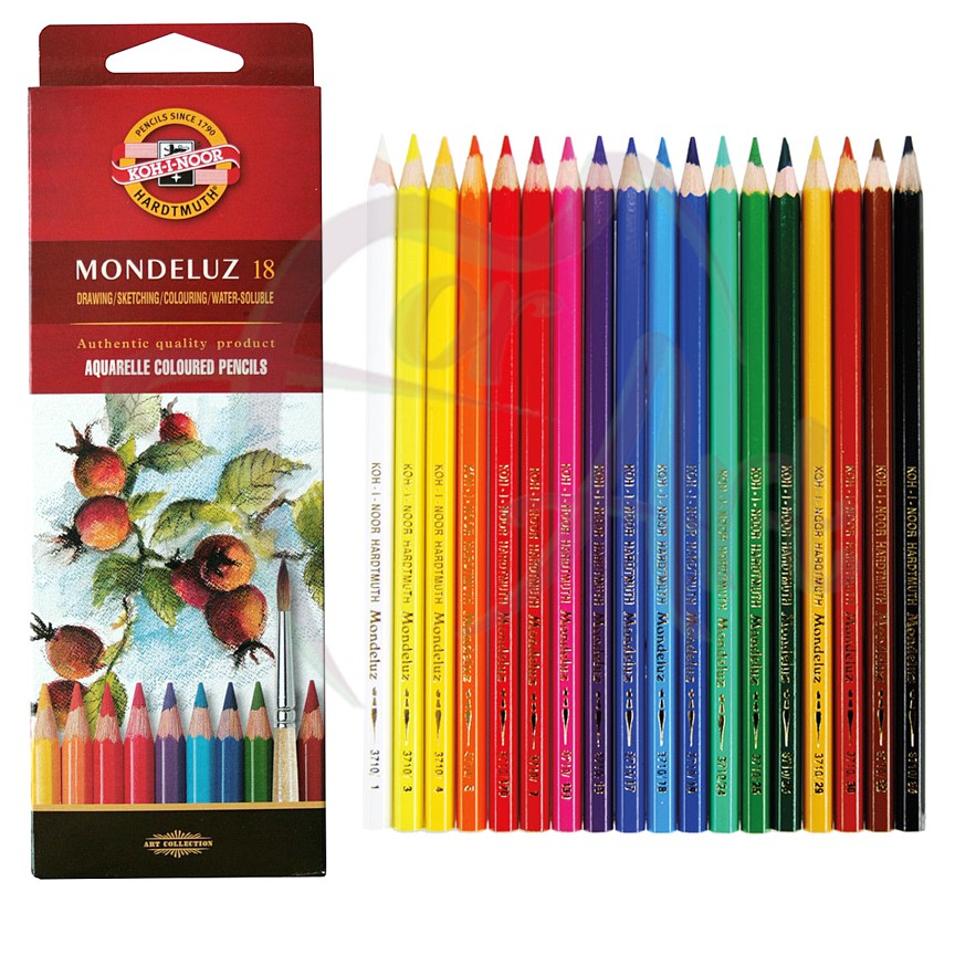 Набор акварельных карандашей Koh-i-Noor Mondeluz Fruit 3717 18 цветов в картонной коробке