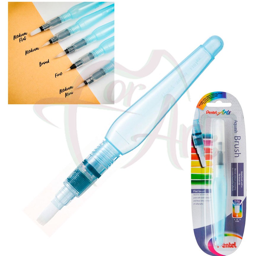 Кисть с резервуаром Pentel Aquash Brush- плоская средняя/в блистере