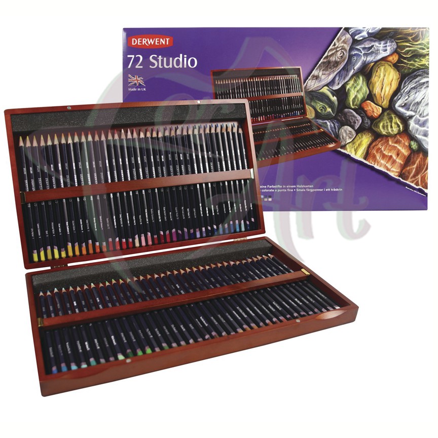 Набор цветных твердых карандашей Derwent Studio 72 цвета в деревянной коробке