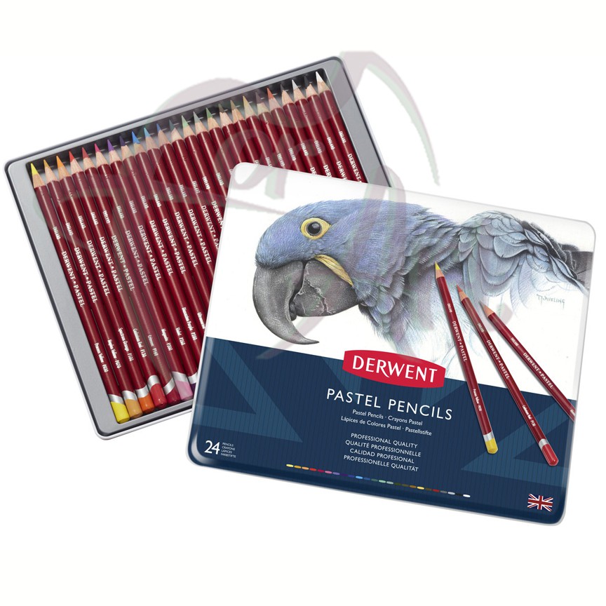 Набор пастельных карандашей Derwent Pastel Pencil 24 цвета в металлической коробке