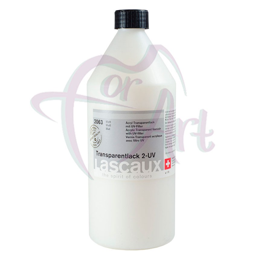 Водно-акриловый лак с UV фильтром матовый Lascaux Transparent Varnish 2 UV/1л