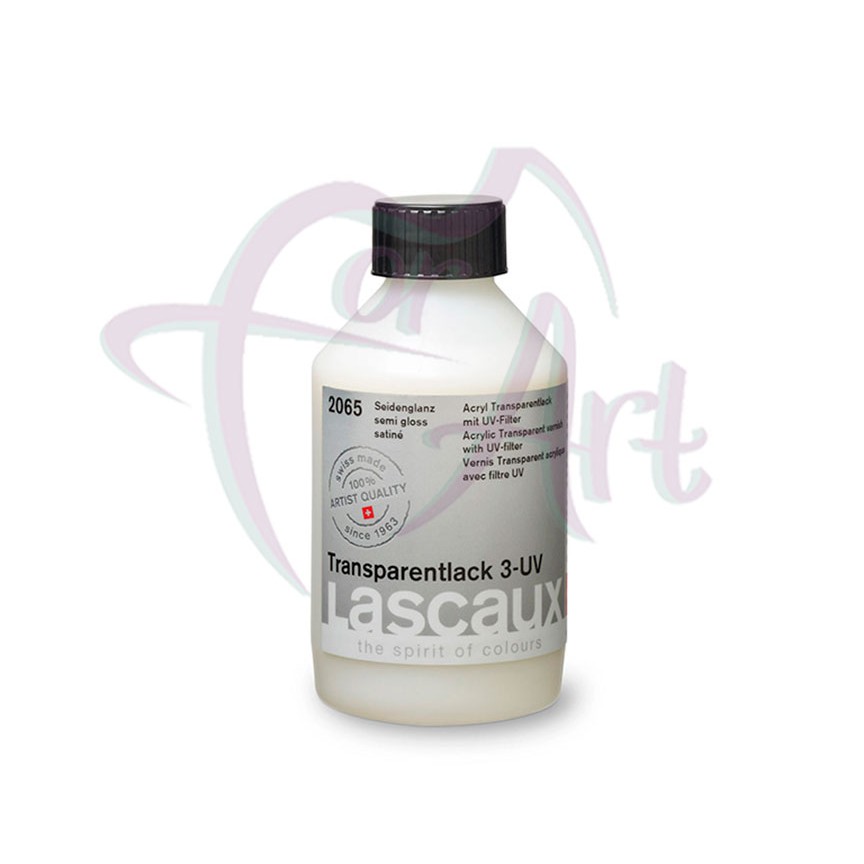 Водно-акриловый лак с UV фильтром шелковистый Lascaux Transparent Varnish 3 UV/250мл