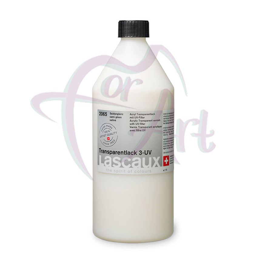 Водно-акриловый лак с UV фильтром шелковистый Lascaux Transparent Varnish 3 UV/1л