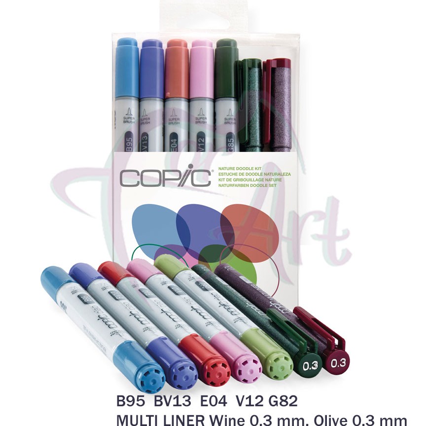 Набор маркеров Copic Ciao Doodle Kit Nature/5маркеров+2 мультилайнера