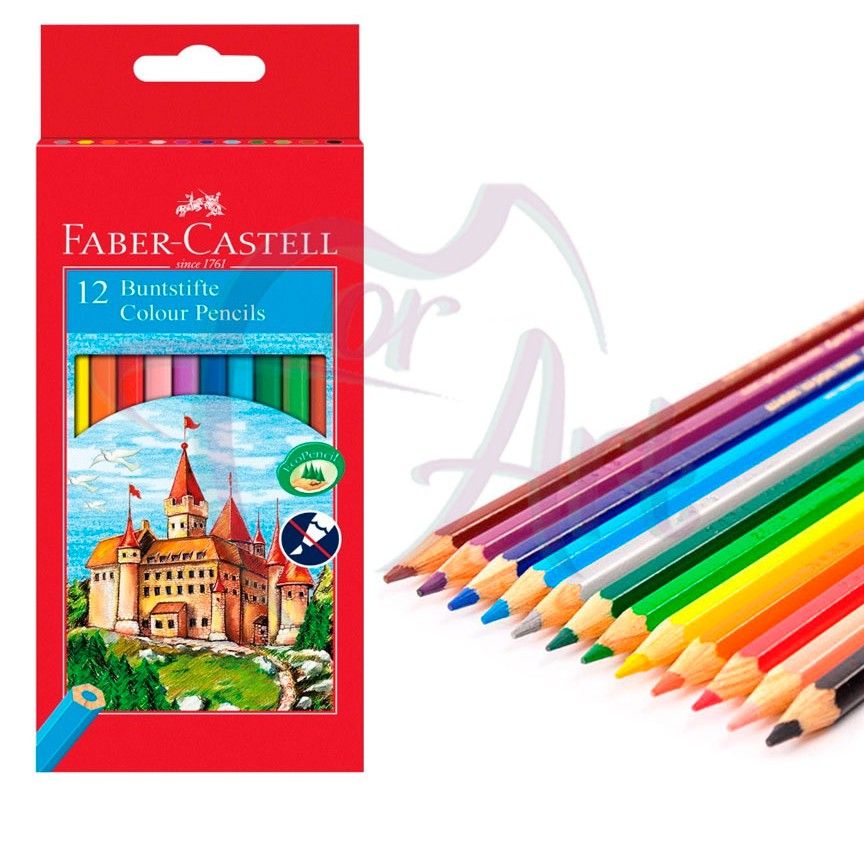 Набор детских цветных карандашей Faber-Castell  ECO Замок 12 цветов в картонной коробке