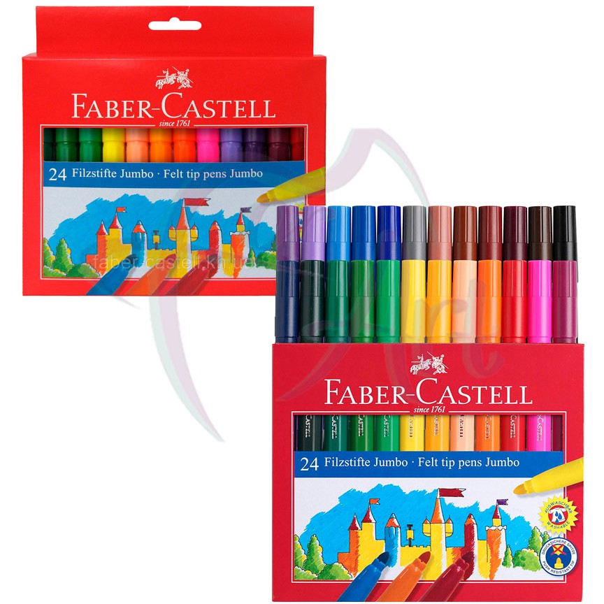 Фломастеры Faber-Castell Jumbo, 24 цвета, утолщенные