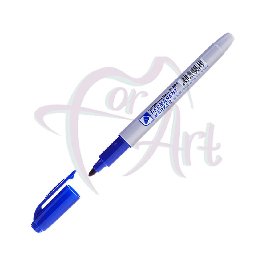 Маркер перманентный Crown Multi Marker Slim круглый наконечник 2мм-синий