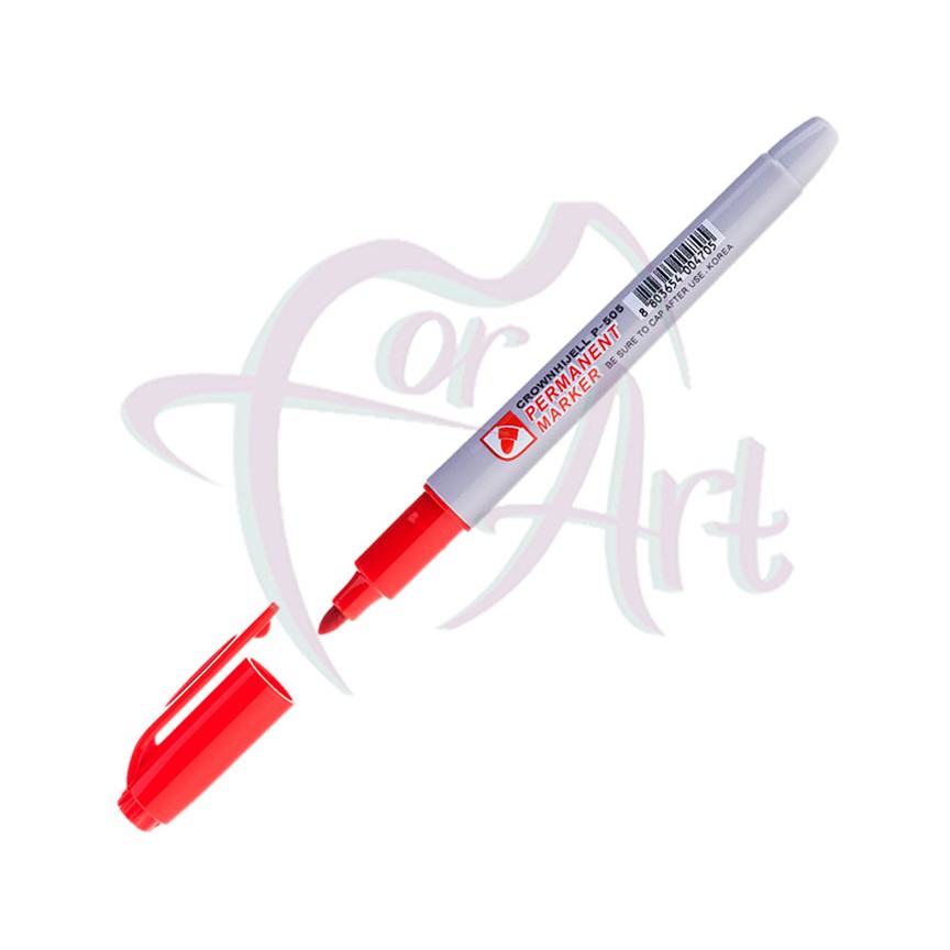 Маркер перманентный Crown Multi Marker Super Slim круглый наконечник 2мм-красный