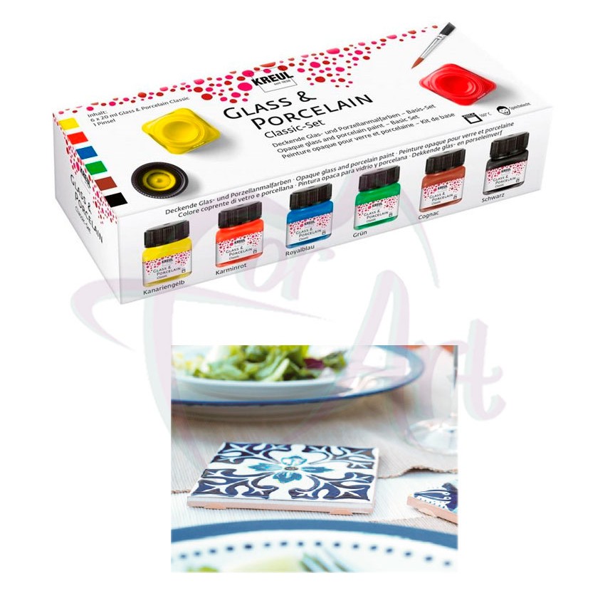Набор красок по керамике, фарфору и стеклу Kreul Porzellan Classic-Set (печной сушки 160*С) 6 х20мл