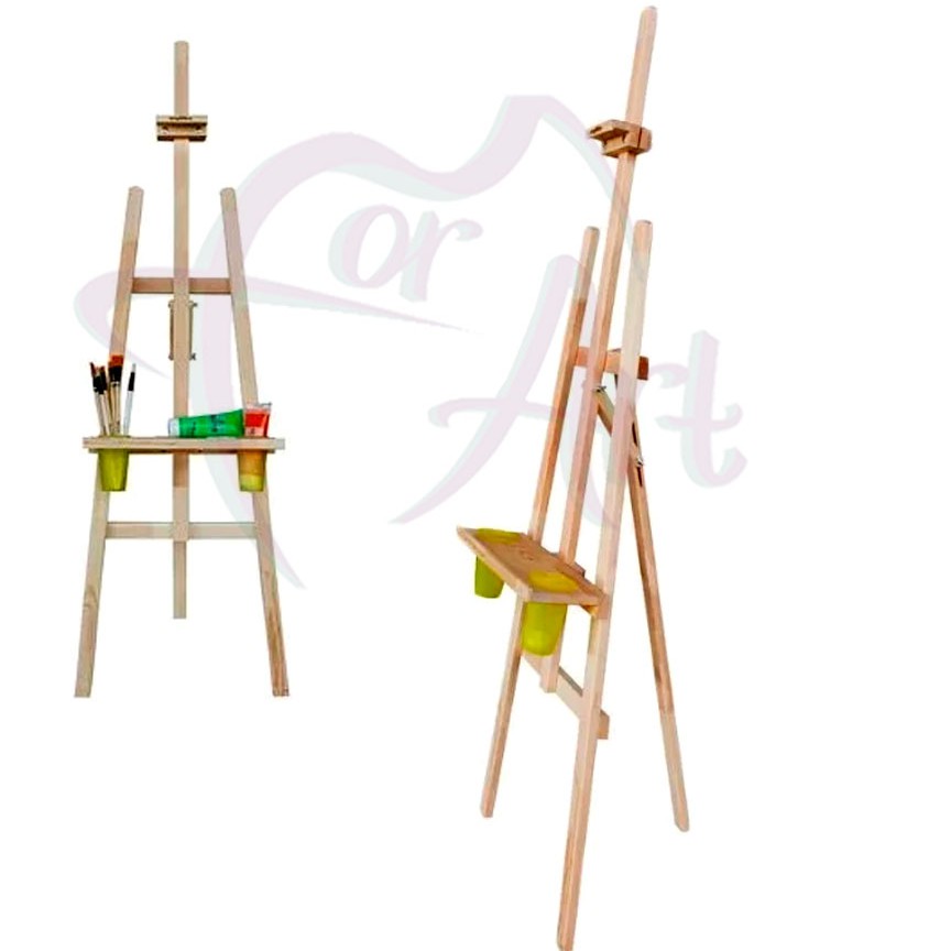Мольберт Лира из сосны со стаканчиками Artgooru