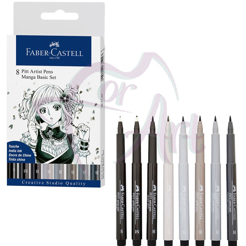 Набор капиллярных ручек-кисточек Faber-Castell PittPen 8цветов/MANGA