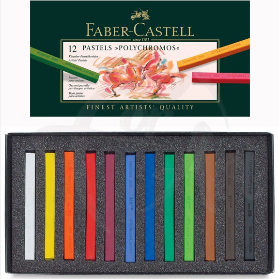 Набор твердой сухой пастели Faber-Castell POLYCHROMOS 12 цветов в картонной коробке