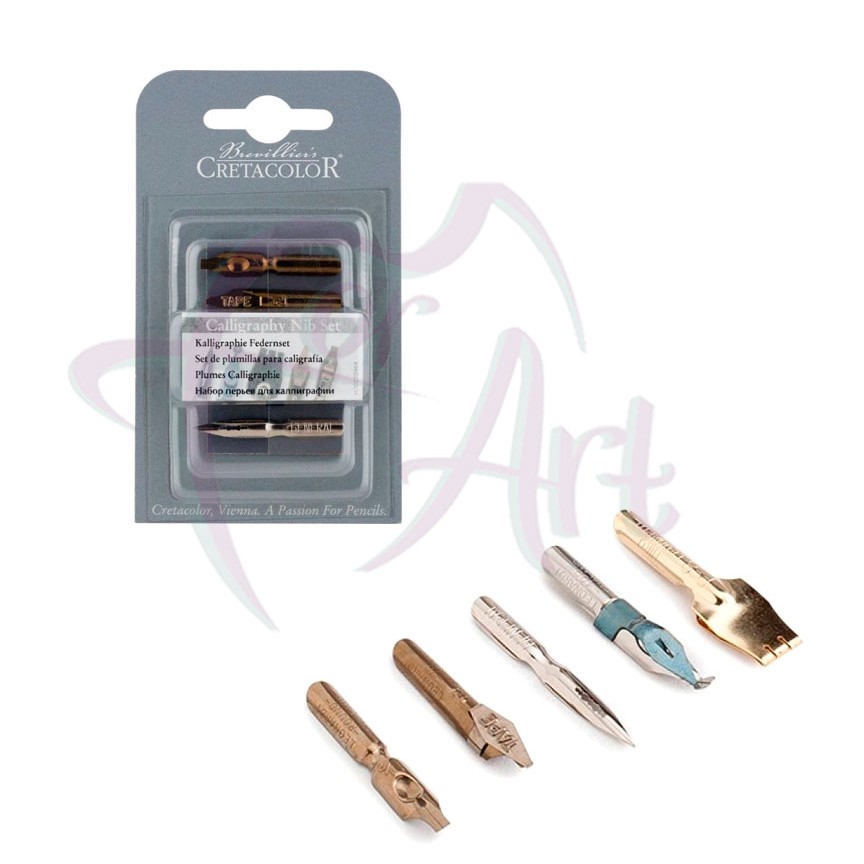 Перья в наборе для каллиграфии Cretacolor 5 шт. в блистере