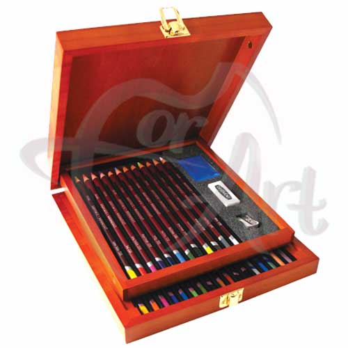 Набор для графических работ Derwent Colour Collection 32 предмета в деревянной коробке